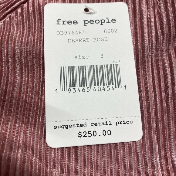 Free People Twist and Shout V Neck Mini Dress Desert Rose NWT Womens Sz 8 - Picture 11 of 12